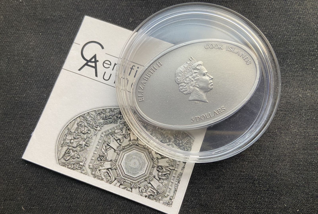 【币观天下】第130场钱币拍卖～ 库克2014百花大教堂纳米芯片银币