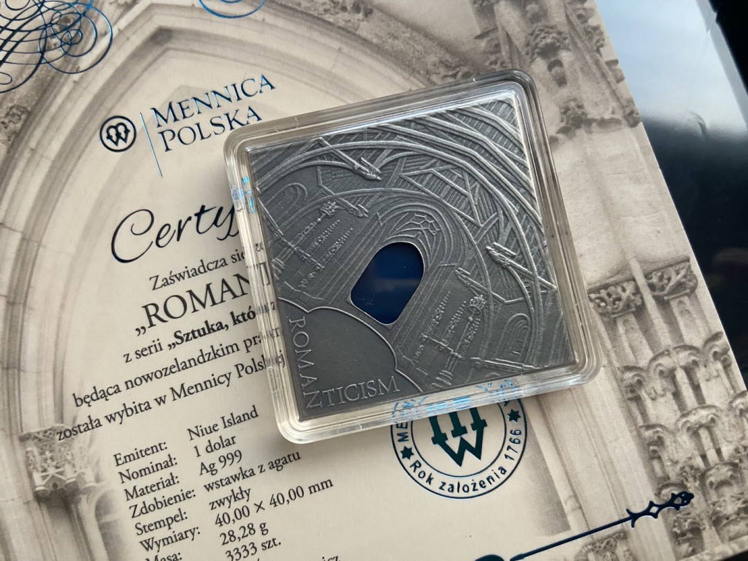 【币观天下】第130场钱币拍卖～ 【纽埃】2014年艺术改变世界镶嵌玛瑙银币