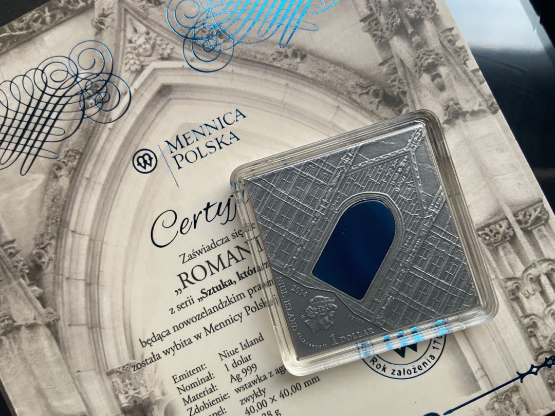 【币观天下】第130场钱币拍卖～ 【纽埃】2014年艺术改变世界镶嵌玛瑙银币