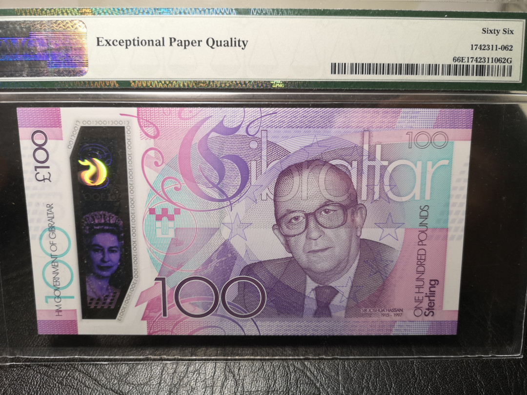 《外钞收藏家》第九十二期 精品拍卖 直布罗陀2017年100镑 917号 pmg66 纪念钞