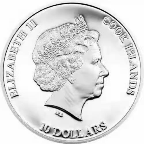 【币观天下】第130场钱币拍卖～ 库克2013年宇宙探索纳米芯片镶嵌银币 