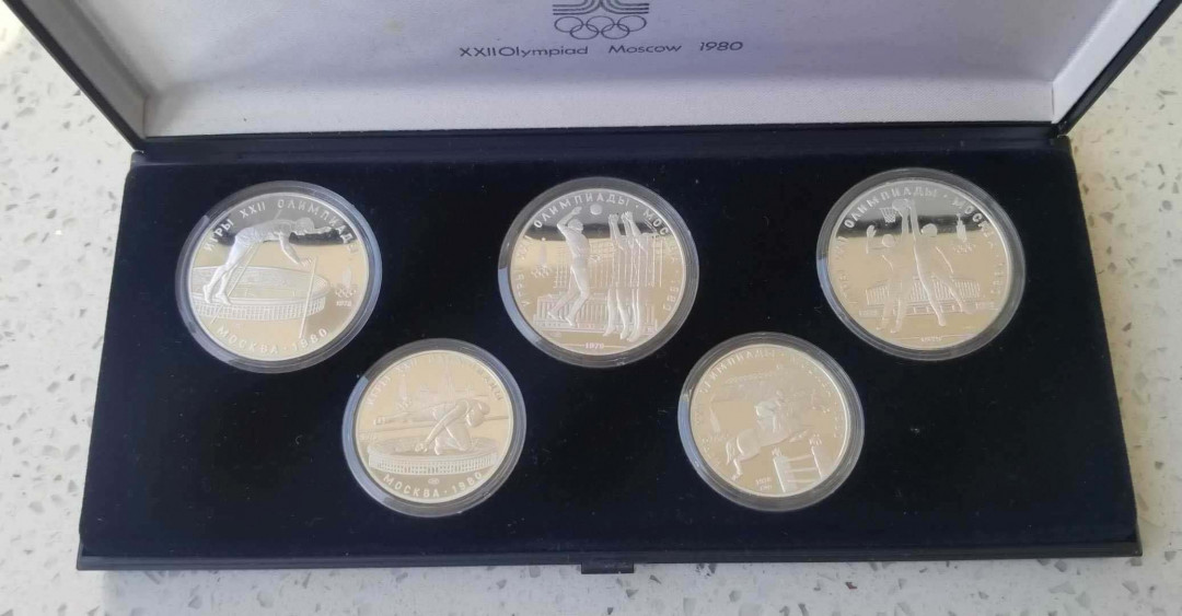 【币观天下】第130场钱币拍卖～ 苏联1980年莫斯科奥运会银币第二组5枚