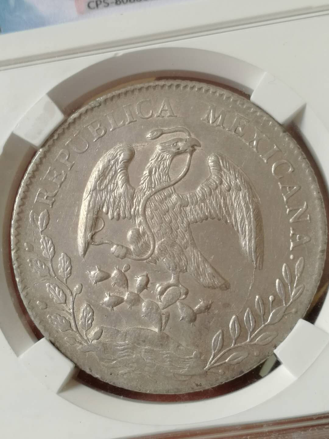 【鲸贝乐淘·外币】千字文·第“世禄侈富，车驾肥轻”号拍卖 【墨西哥🇲🇽 ·鹰洋】1893年墨西哥花边鹰洋，众诚评级保真，品相如图UNC