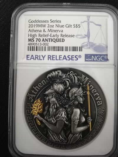 【随心拍&Getcoins】钱币拍卖第七十七期～ 女神第二枚，雅典娜2盎司银币