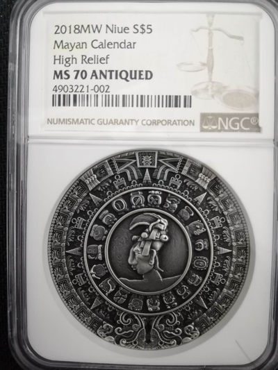 【随心拍&Getcoins】钱币拍卖第七十七期～ 玛雅日历，系列第一枚2盎司银币