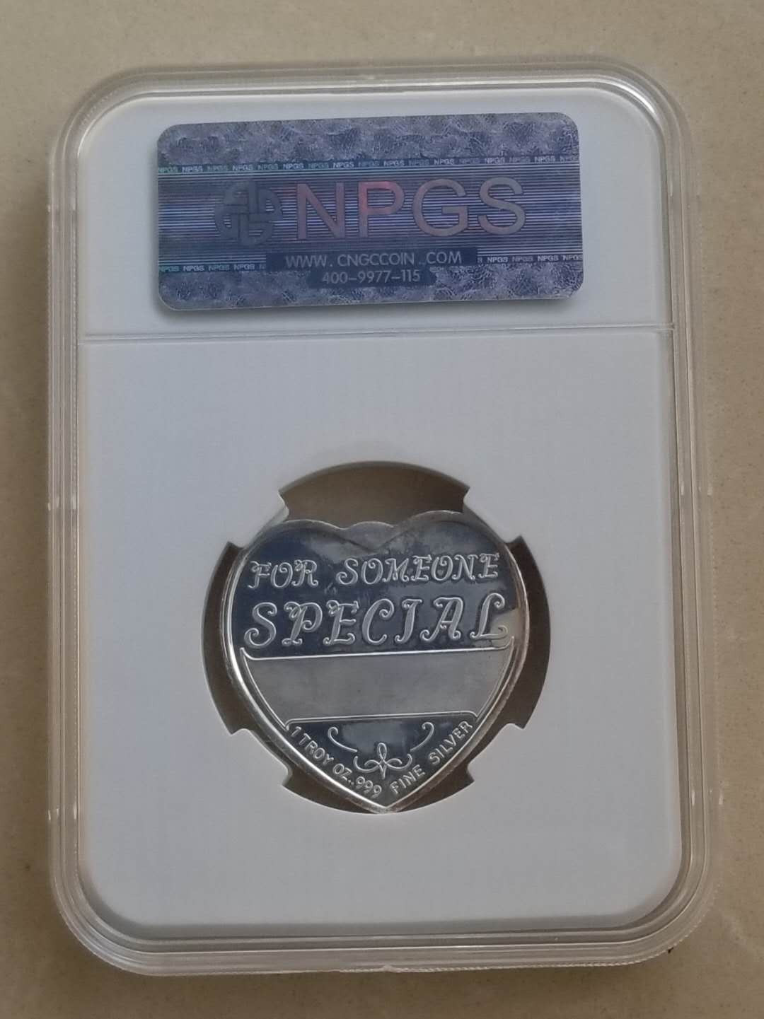 【随心拍&Getcoins】钱币拍卖第七十七期～ 瑞士制造“大熊猫我爱你”一盎司心形银章