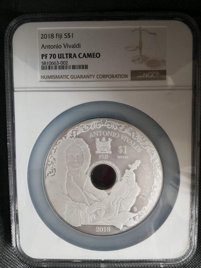 【随心拍&Getcoins】钱币拍卖第七十七期～ 2018年意大利作曲家安东尼奥可播放CD纪念银币