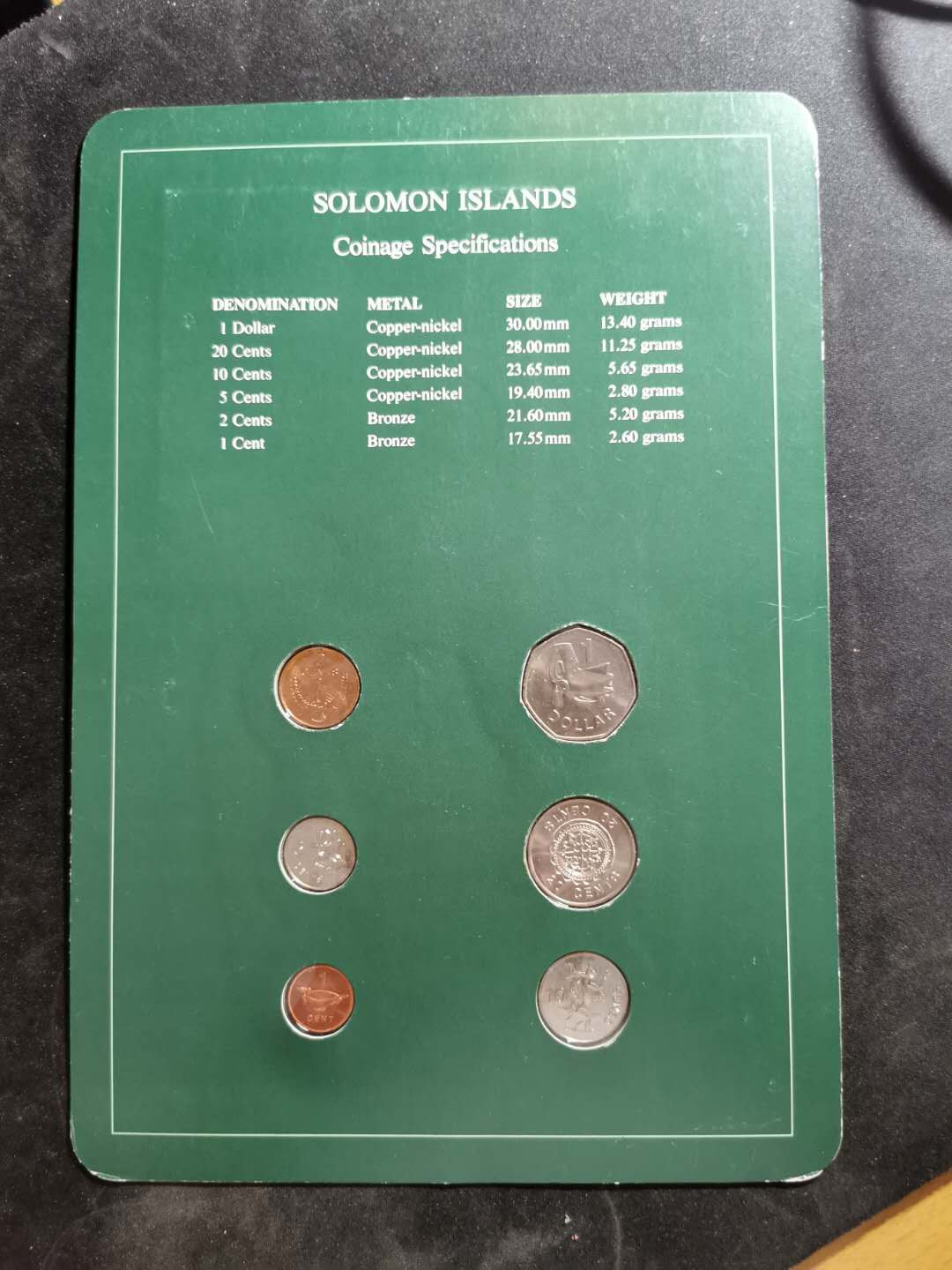 【鲸贝乐淘】千字文·第“策功茂实，勒碑刻铭”号拍卖 【所罗门群岛】全新全品UNC 全套硬币6枚，封装版本