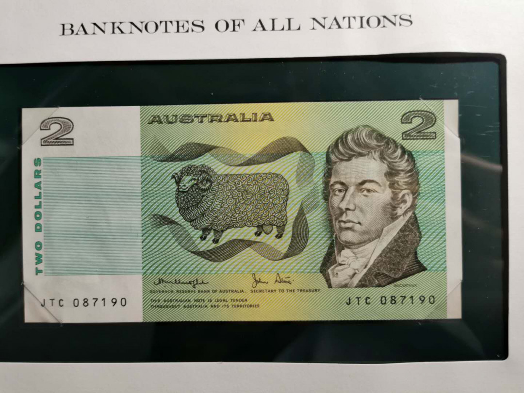 【鲸贝乐淘】千字文·第“策功茂实，勒碑刻铭”号拍卖 【澳大利亚🇦🇺 】2元1985年，信封版，全新全品UNC 