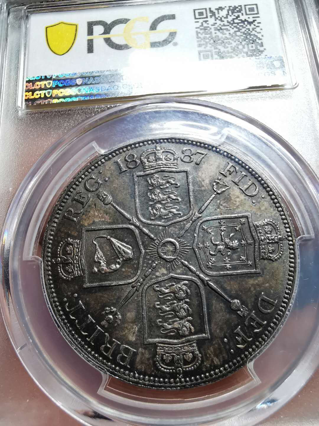 凡希社世界钱币微拍第一百四十二期 1887英国老维双佛罗林PCGS-MS64传世五彩！