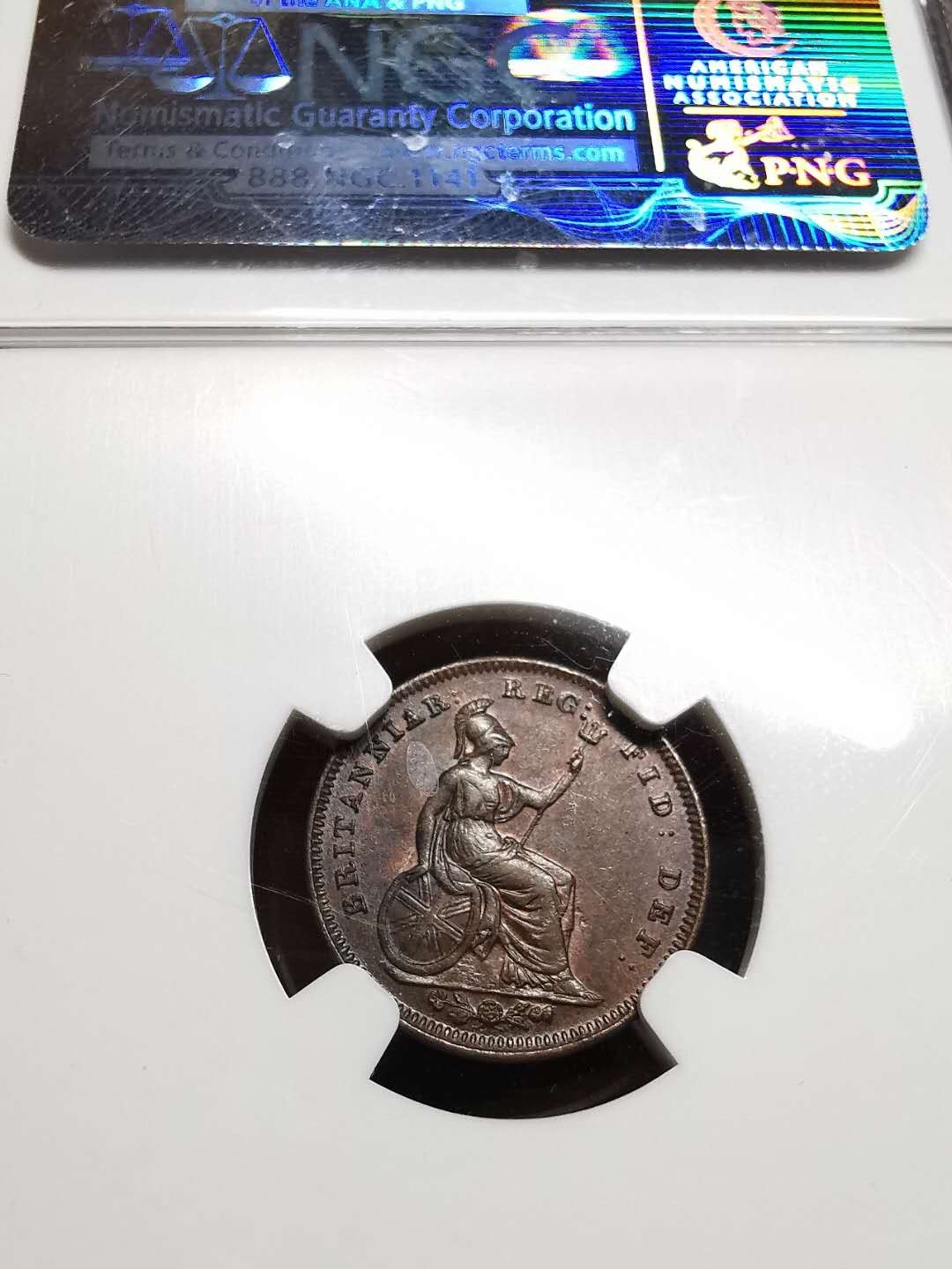 凡希社世界钱币微拍第一百四十二期 1844英国小维1/3便士NGC-MS64