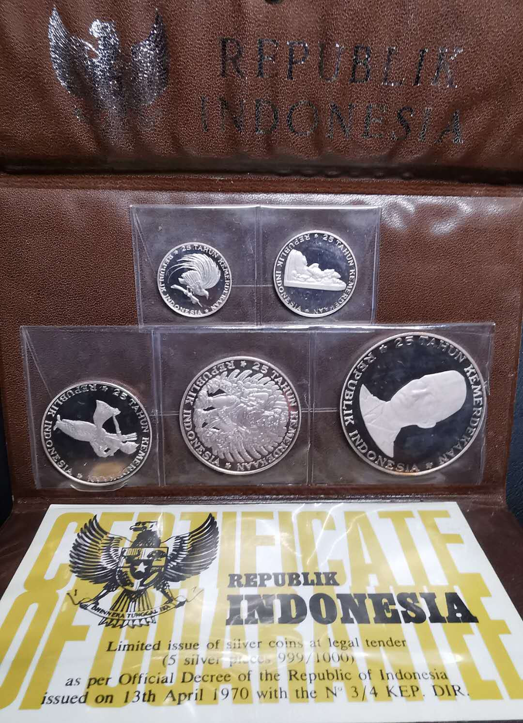 凡希社世界钱币微拍第一百四十二期 稀！1970印尼大钱包PS五枚品相极佳！