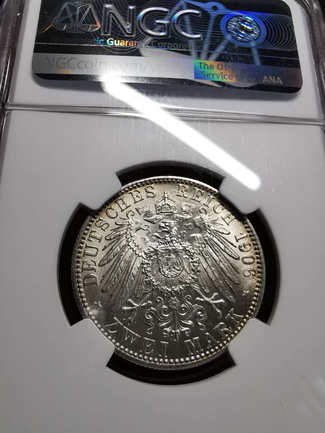 凡希社世界钱币微拍第一百四十二期 德国巴登2马克一对NGC-MS66顶级品！