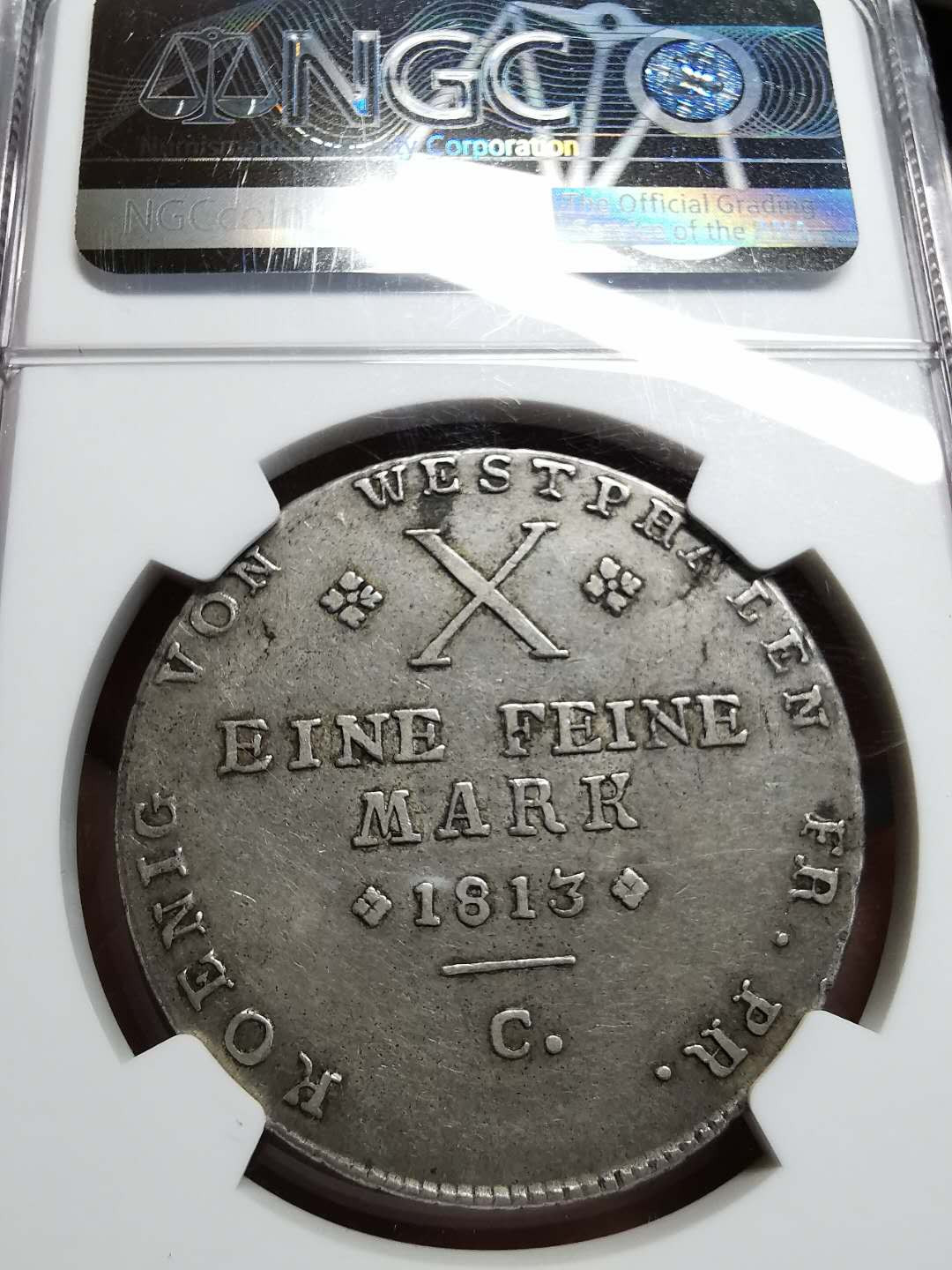 凡希社世界钱币微拍第一百四十二期 1813威斯特伐利亚热罗姆拿破仑泰勒大银NGC-XF45