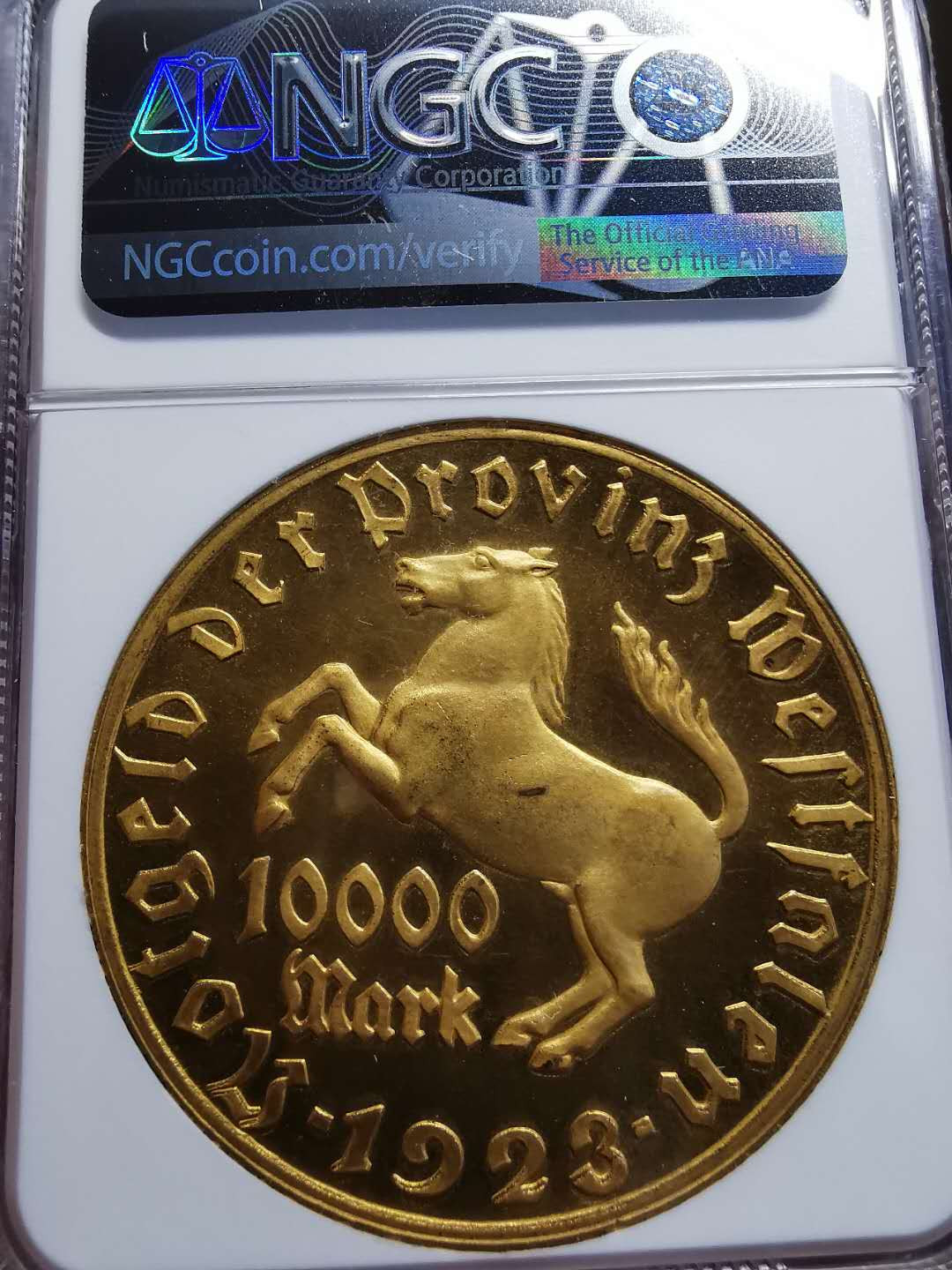 凡希社世界钱币微拍第一百四十二期 1923德紧大马币10000马克NGC-66顶级品！