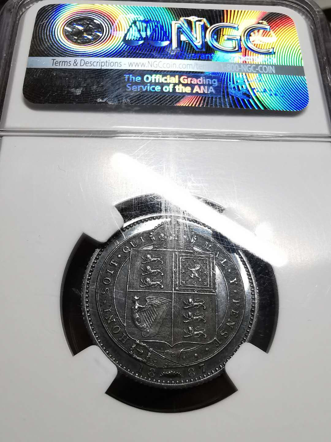 凡希社世界钱币微拍第一百四十二期 1887英国老维先令精铸NGC-PF62