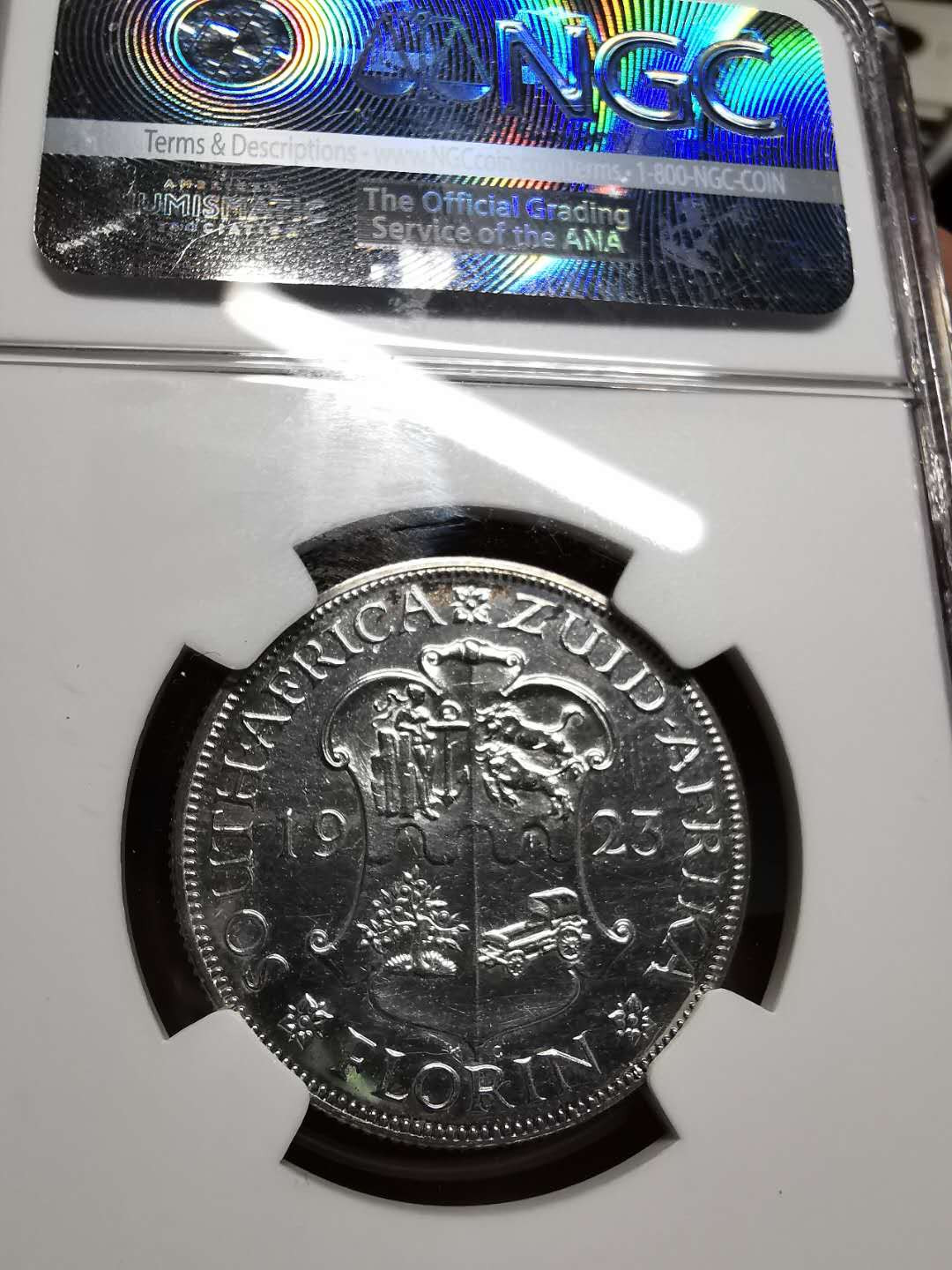 凡希社世界钱币微拍第一百四十二期 1923南非乔五2先令精铸NGC-PF61