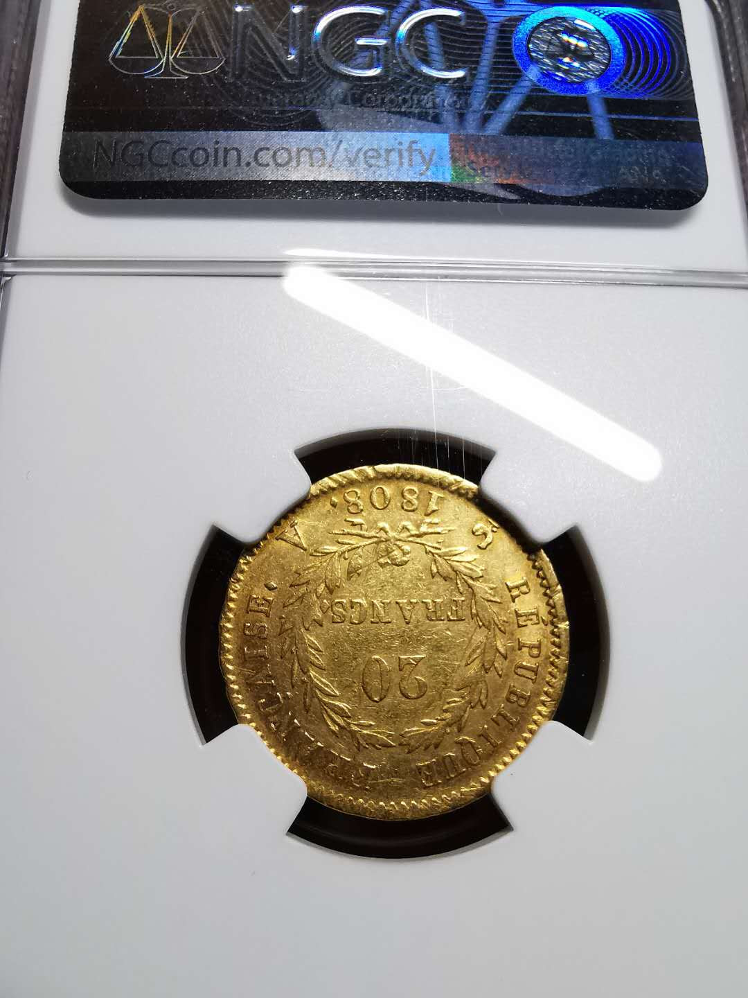 凡希社世界钱币微拍第一百四十二期 1808A法国拿破仑20法郎金币NGC-AU53
