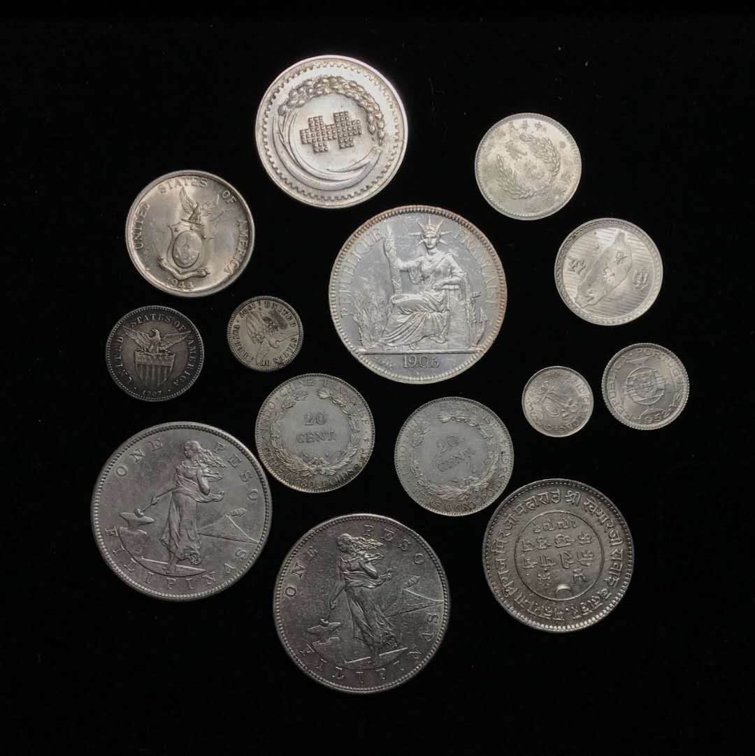 凡希社世界钱币微拍第一百四十二期 东亚银币十四枚一组VF/BU