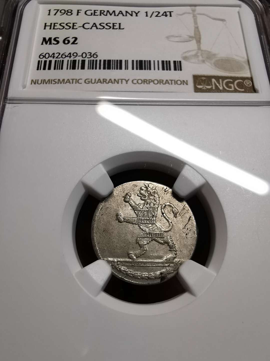 凡希社世界钱币微拍第一百四十二期 1798黑森卡塞尔1/24泰勒NGC-MS62