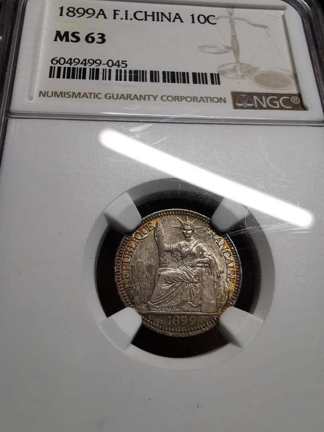 凡希社世界钱币微拍第一百四十二期 1899法属印度支那10分NGC-MS63
