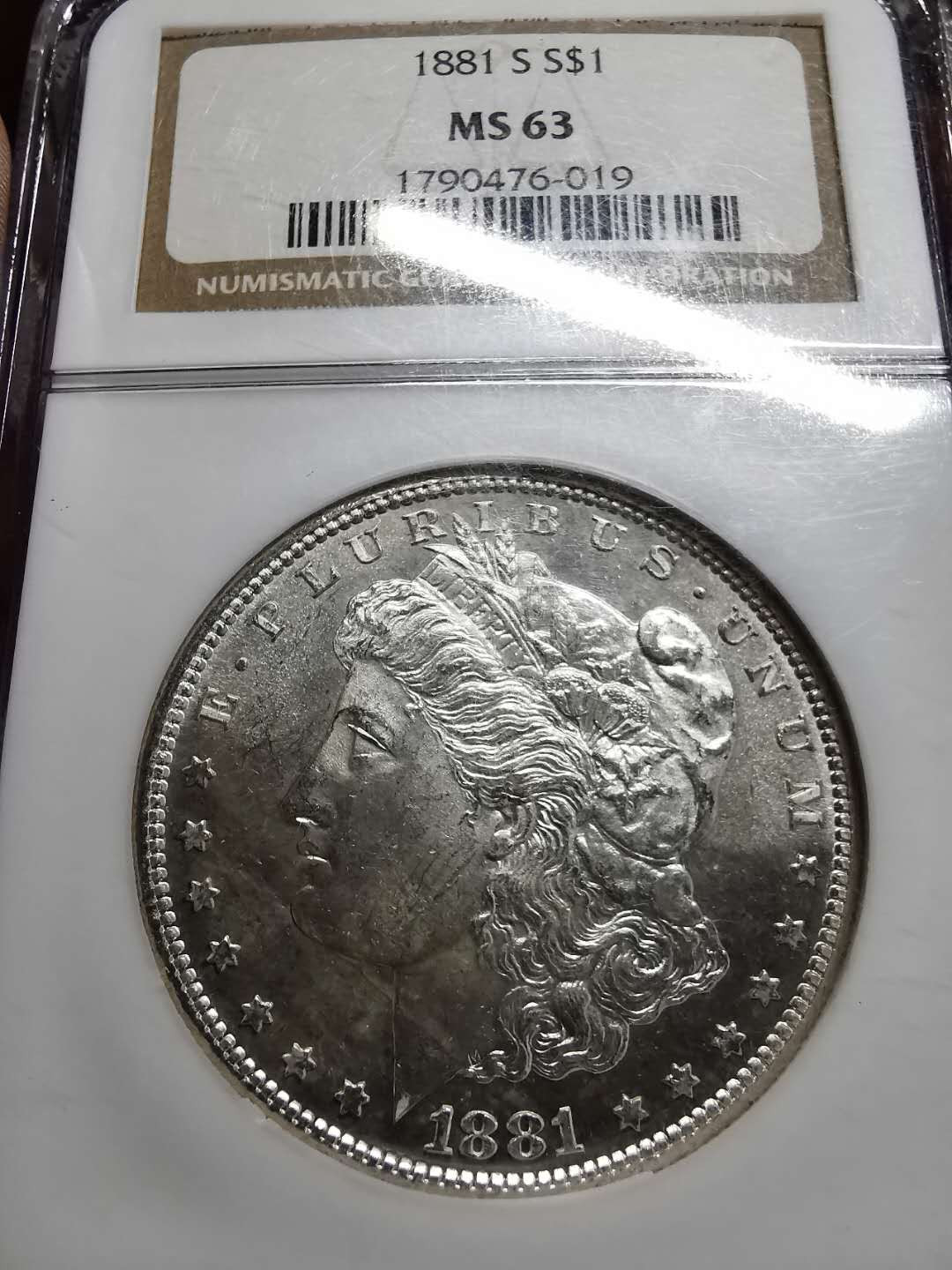 凡希社世界钱币微拍第一百四十二期 1881S美国摩根壹圆NGC-MS63