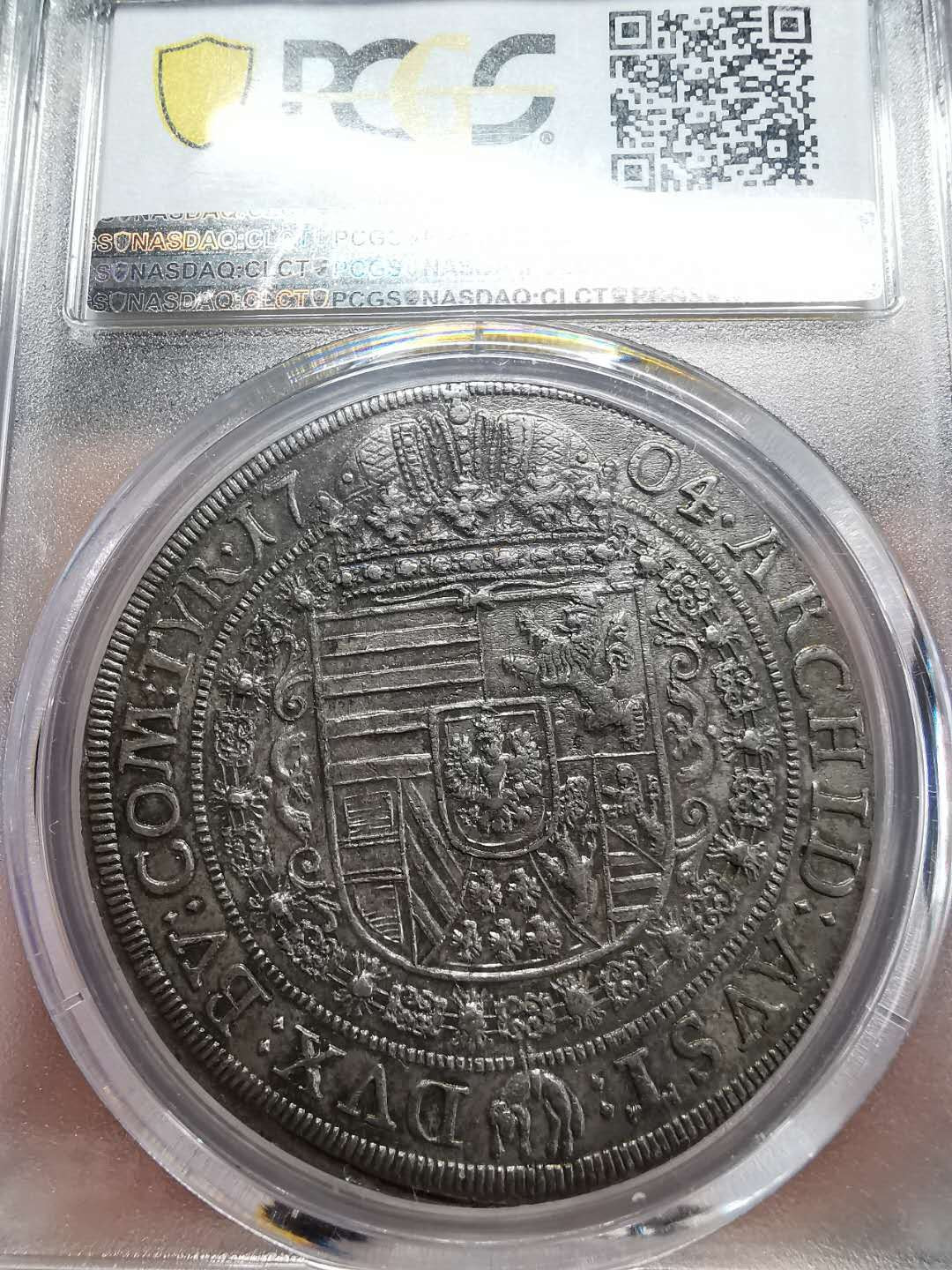 凡希社世界钱币微拍第一百四十二期 荐！1704神罗利奥波德一世泰勒大银PCGS-MS63深五彩收藏级！