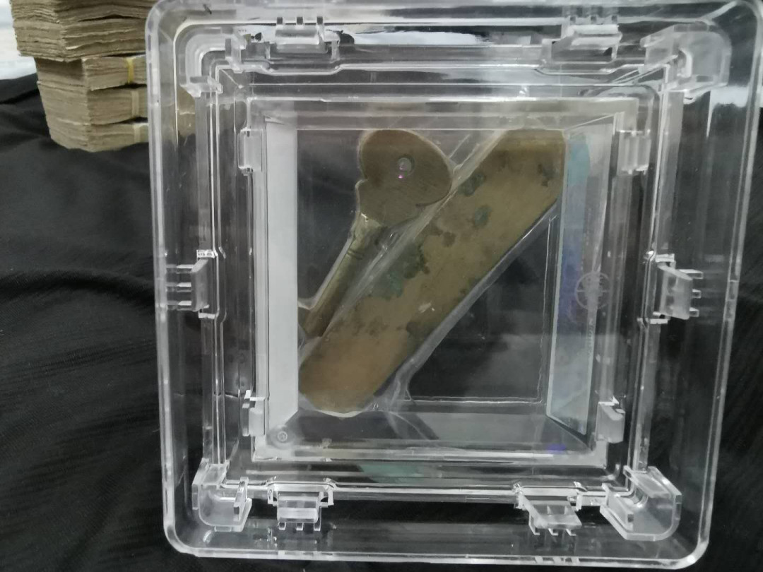 闽南收藏第2期 稀有品种清朝铜锁一把公博评级精品