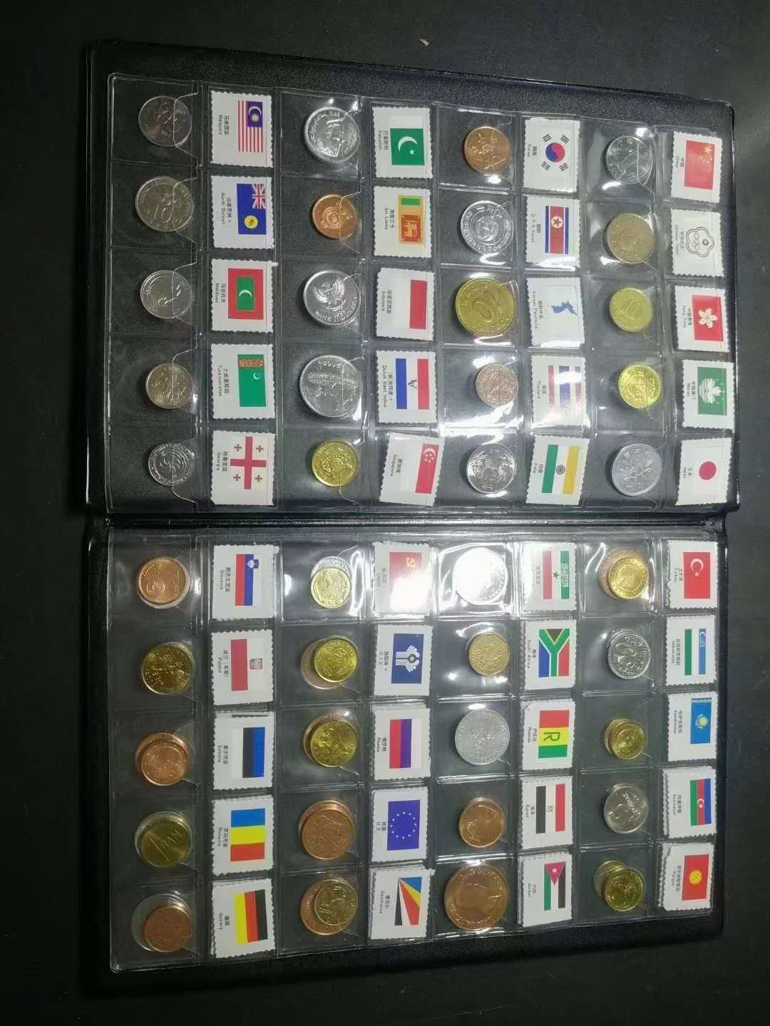 闽南收藏拍卖第1期 外币全不同60枚一起带册带国旗