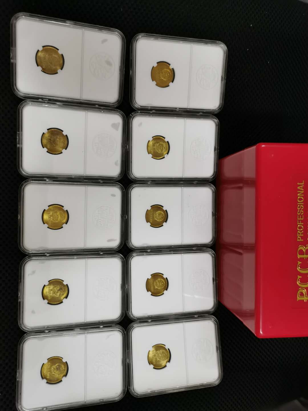 闽南收藏第2期 1985年长城一角硬币评级币十枚一起近原光品相送盒子