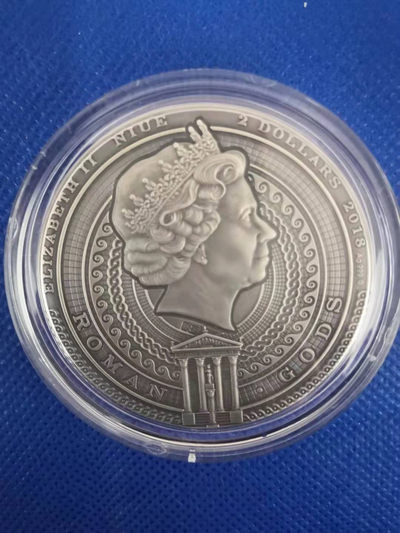 【随心拍&Getcoins】钱币拍卖第七十八期～ 纽埃2018年古罗马众神战争女神贝罗纳2盎司 高浮雕仿古纪念银币