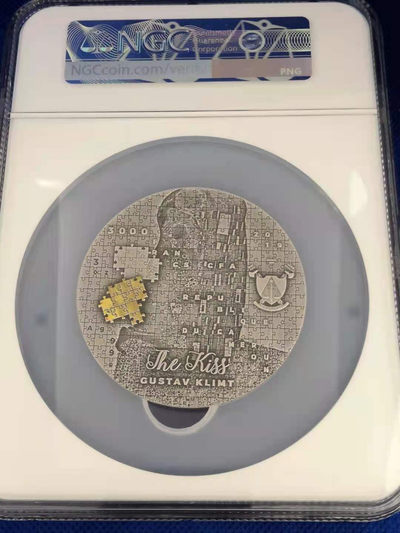 【随心拍&Getcoins】钱币拍卖第七十八期～ 喀麦隆2020年拼图克里姆特--吻3盎司高浮雕彩银币