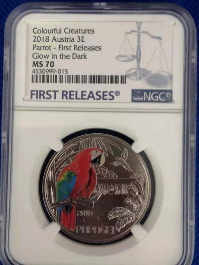 【随心拍&Getcoins】钱币拍卖第七十八期～ 奥地利夜光生物--鹦鹉