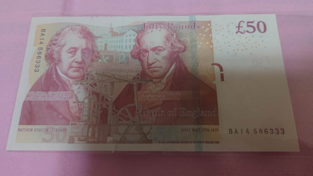 【囧羊收藏】精选微拍第八场 世界钱币共舞 2010年英国F序列50镑 豹子号333 全新UNC绝品