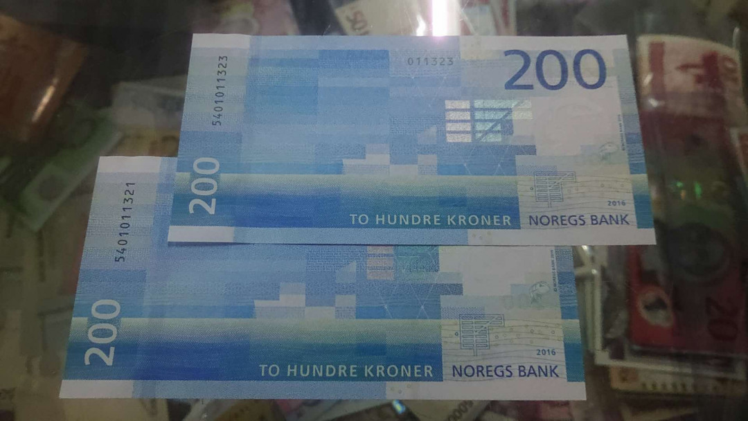 【囧羊收藏】精选微拍第八场 世界钱币共舞 2016年挪威200克朗 咸鱼 全新UNC绝品 只拍图片中的其中一张
