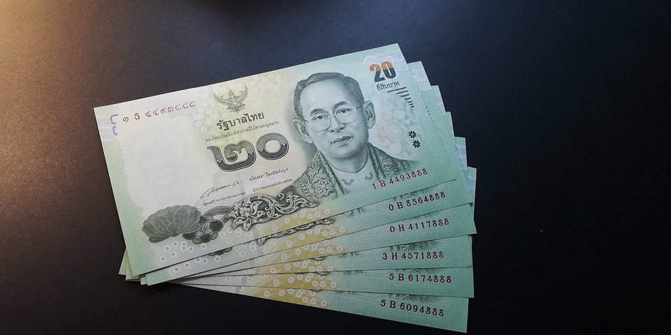 【YSculture】世界纸币 精选拍卖.第12期--各国钱币 全新  泰国 新版20泰铢 豹子号888一组6张