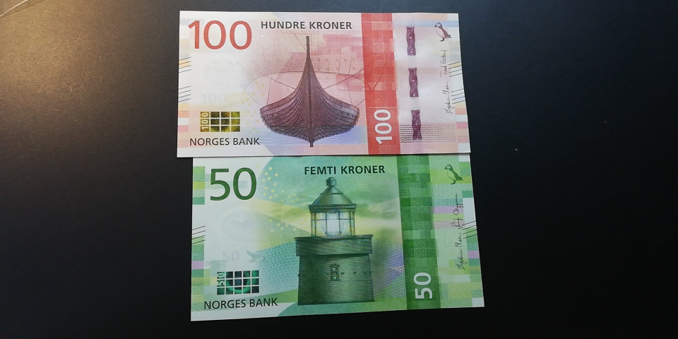 【YSculture】世界纸币 精选拍卖.第12期--各国钱币 全新   挪威 100/50元 2016年 1套2张 