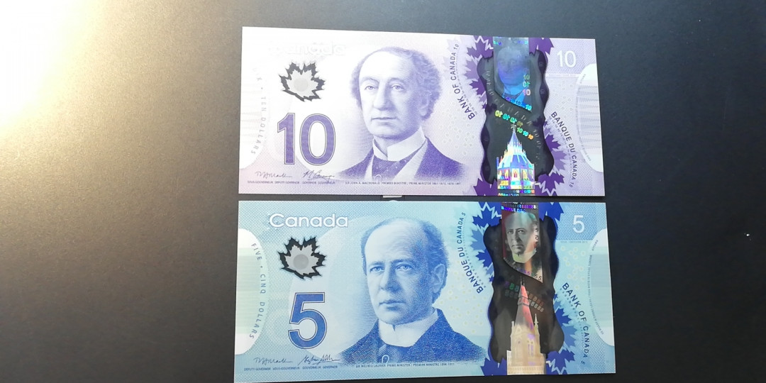 【YSculture】世界纸币 精选拍卖.第12期--各国钱币 全新   加拿大 5元 /10元  塑料钞 2013年  1组2张