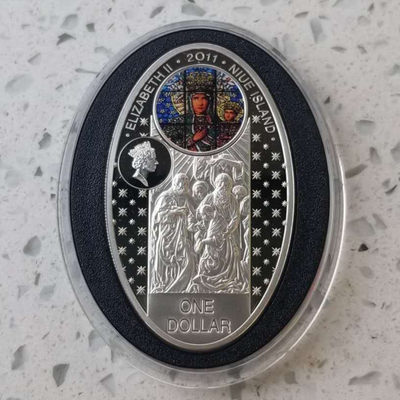 【随心拍&Getcoins】钱币拍卖第七十八期～ 纽埃2011年波兰克拉科夫教堂椭圆双面彩色银币