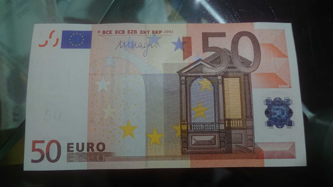 【囧羊收藏】精选微拍第八场 世界钱币共舞 稀少 2002年斯洛文尼亚版50欧元 三签 全新绝品 非常罕见国家