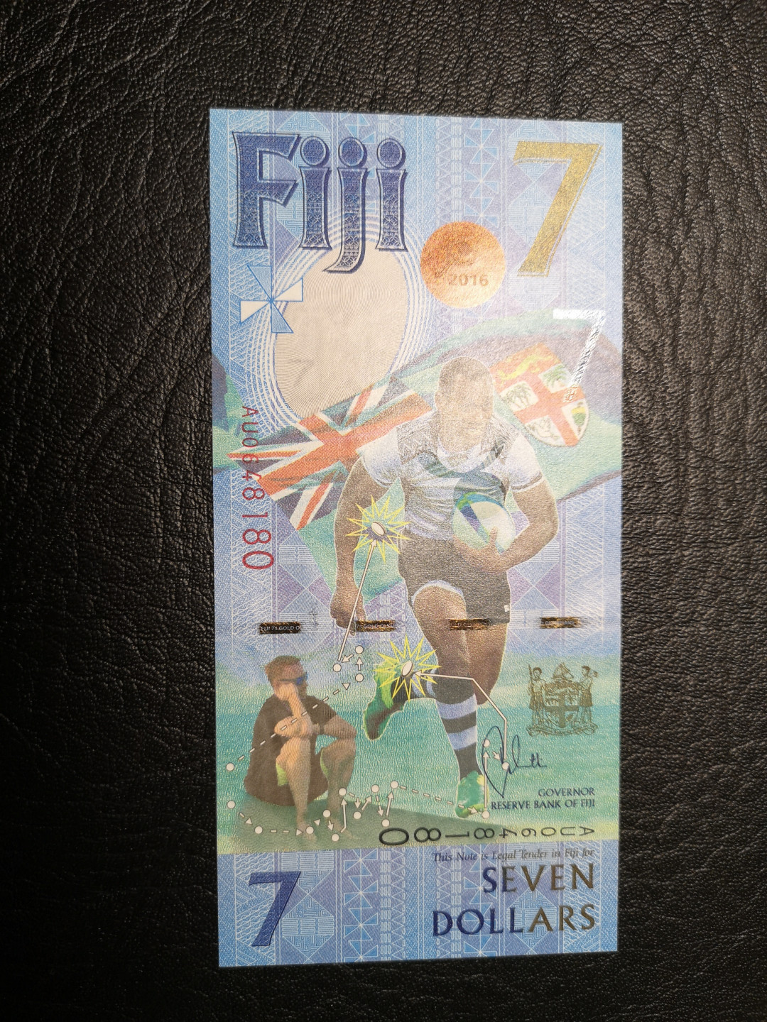 《外钞收藏家》第九十三期拍卖 斐济7元足球钞 全新UNC