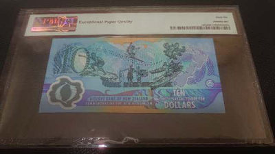 【囧羊收藏】精选微拍第八场 世界钱币共舞 罕见 2000年新西兰10元千禧年纪念钞 黑字AA冠 PMG66E