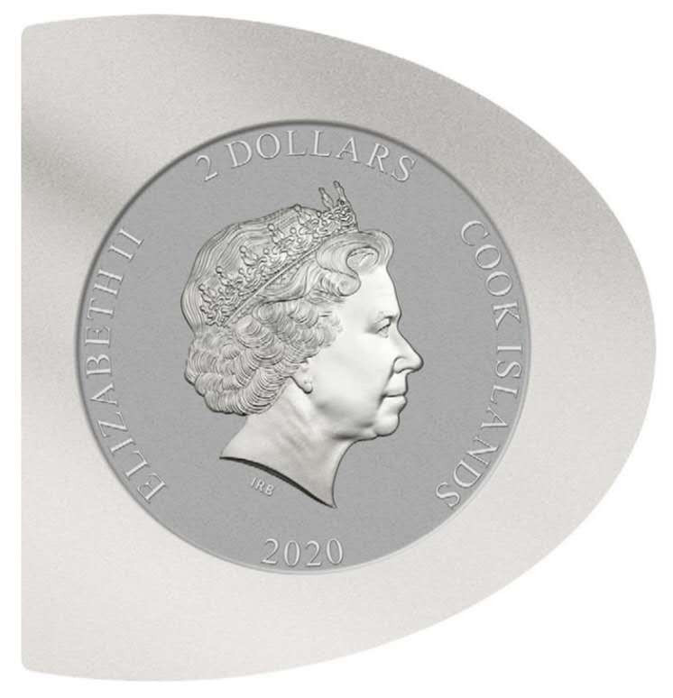 【币观天下】第131期钱币拍卖～ 库克2020年爱的种子柔情似水水晶镶嵌银币 999银1/2oz