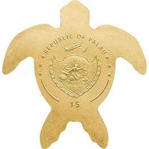【币观天下】第131期钱币拍卖～ 帕劳海龟0.5克小金币  9999金0.5克