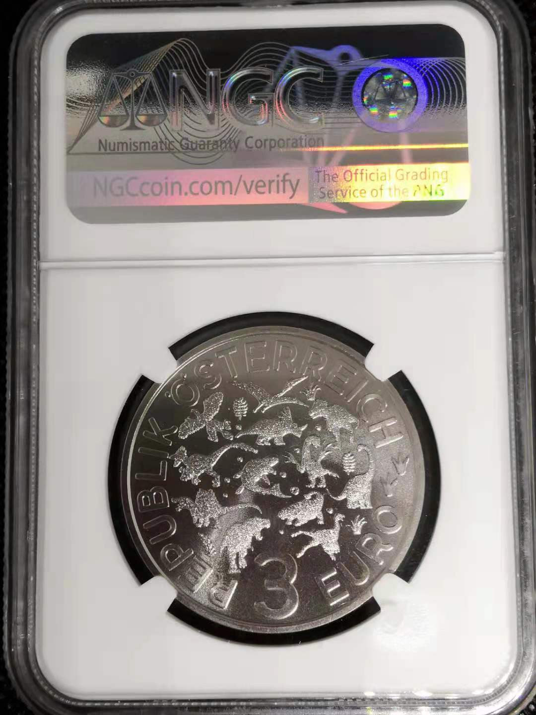 【随心拍&Getcoins】钱币拍卖第七十九期～ 2019年奥地利夜光荧光恐龙 脊龙