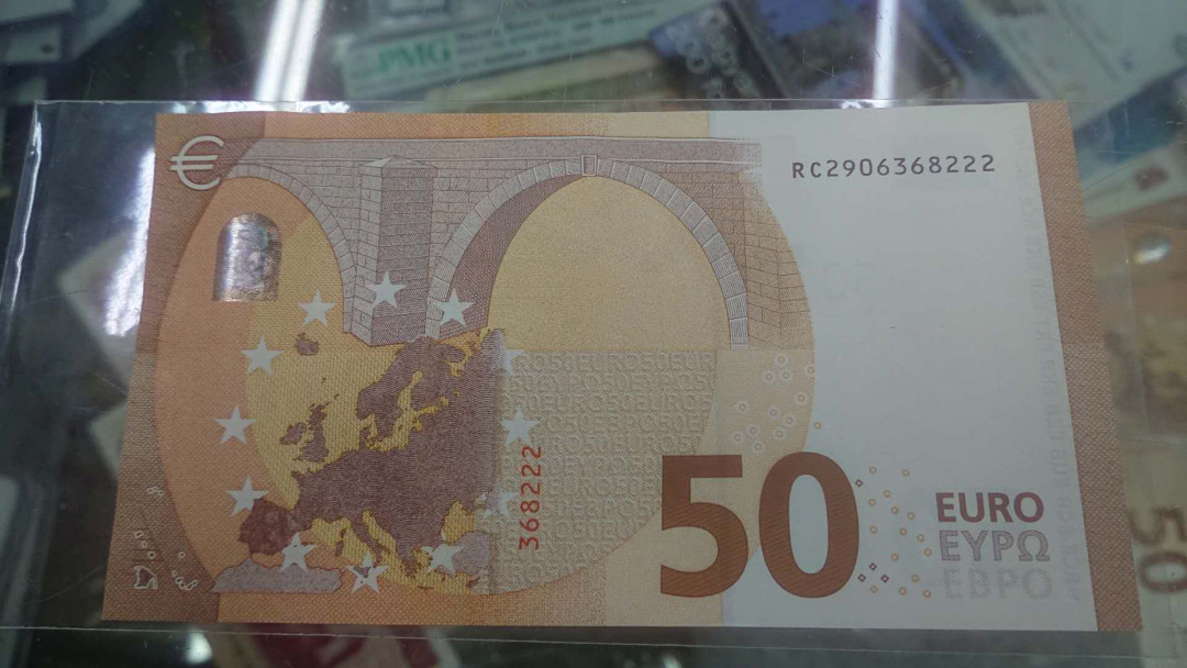 【囧羊收藏】精选微拍第八场 世界钱币共舞 2017年50欧元 全程无47豹子号222 全新绝品