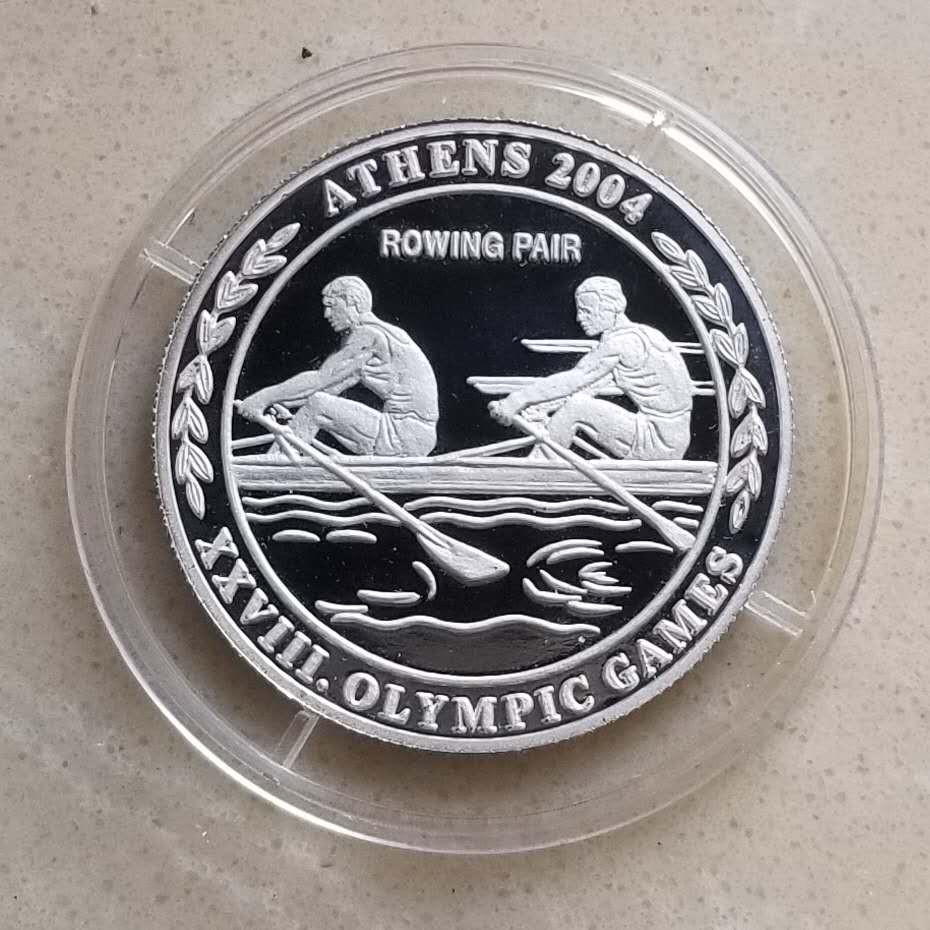 【币观天下】第131期钱币拍卖～ 发行500枚的马拉维2004年雅典奥运赛艇加厚银币