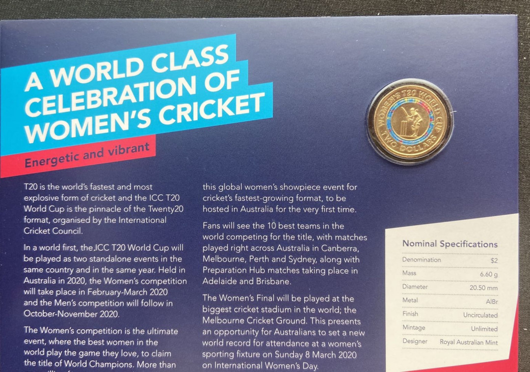 【币观天下】第131期钱币拍卖～ 【澳大利亚】2020双色币女子板球卡册