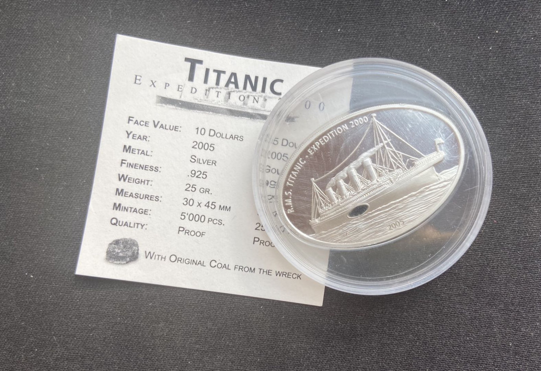 【币观天下】第131期钱币拍卖～ 【利比里亚】2005年泰坦尼克号银币