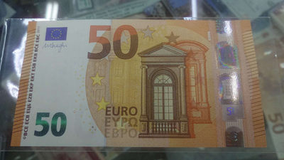 【囧羊收藏】精选微拍第八场 世界钱币共舞 2017年50欧元 全程无47豹子号222 全新绝品